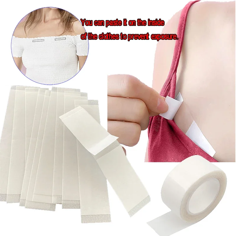 20pcs Double-sided Secret Body Adhesive Tape Waterproof dress Cloth Tape Anti Exposure Breast Bra Strip Safe Clear Lingerie Tape