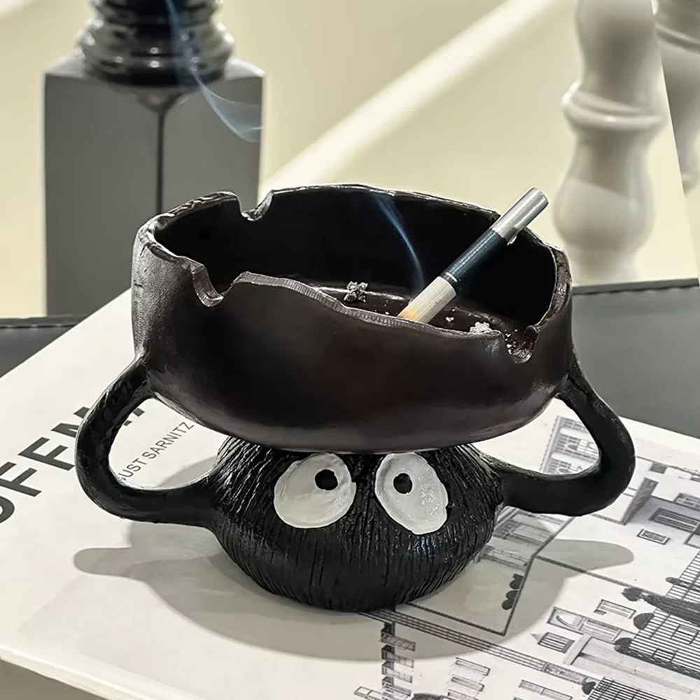Japanese Anime Kawaii Cute Coal Ball Ashtrayhome Desktop Anti Fly Ash Ashtray Decoration Ornament Gift Creative Home