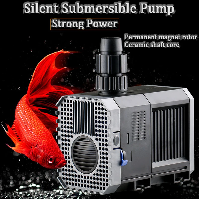 8W-100W Silent Permanent Magnet Rotor Submersible Pump for Fish Tank Pumping Circulation Pool Filtration Fountain Rockery