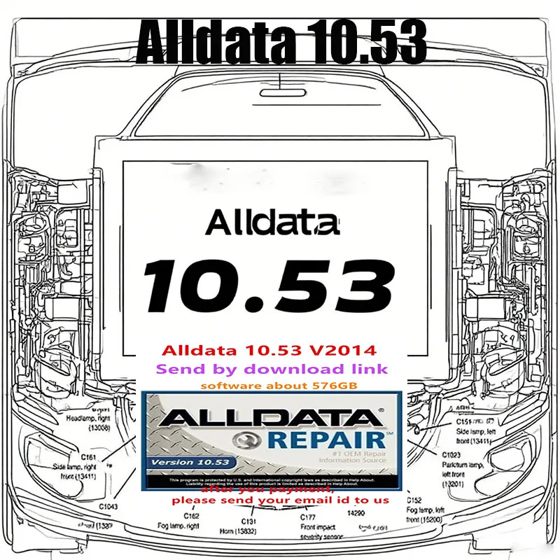 Newest Version Auto Alldata Repair Data Software Alldata 10.53 OBD2 Scanner Tools Wiring Support for Automotive Cars and Trucks