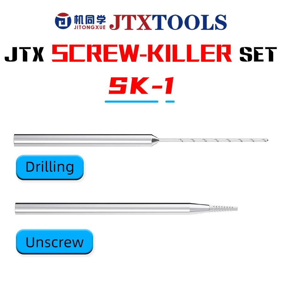 JTX SK-1 Screw Killer Kit Professional Screw Extractor for iPhone Samsung Mobile Phone Stripped Grinding Fast Removal Screw Tool