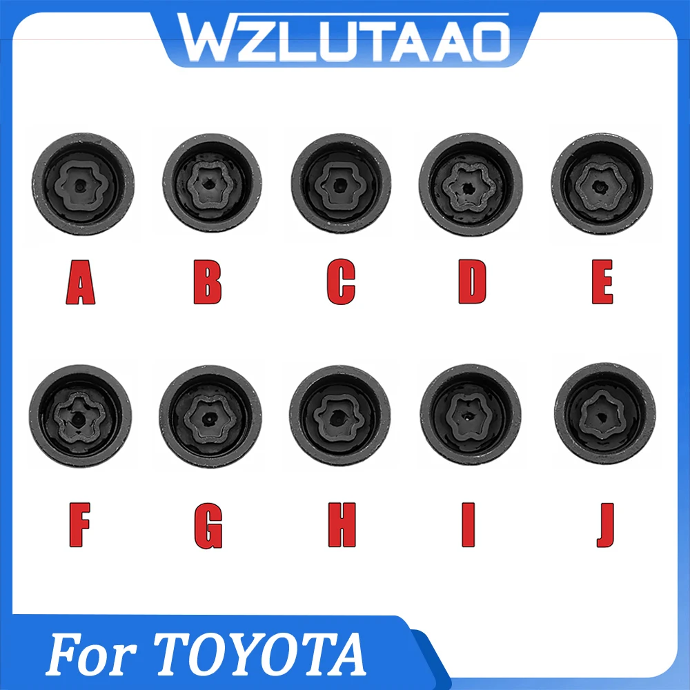 1Pcs #A - #J Car Tire Anti-Theft Screw Removal Tool Socket Wrench Disassembly Tool Key Sleeve For TOYOTA Repair Kit