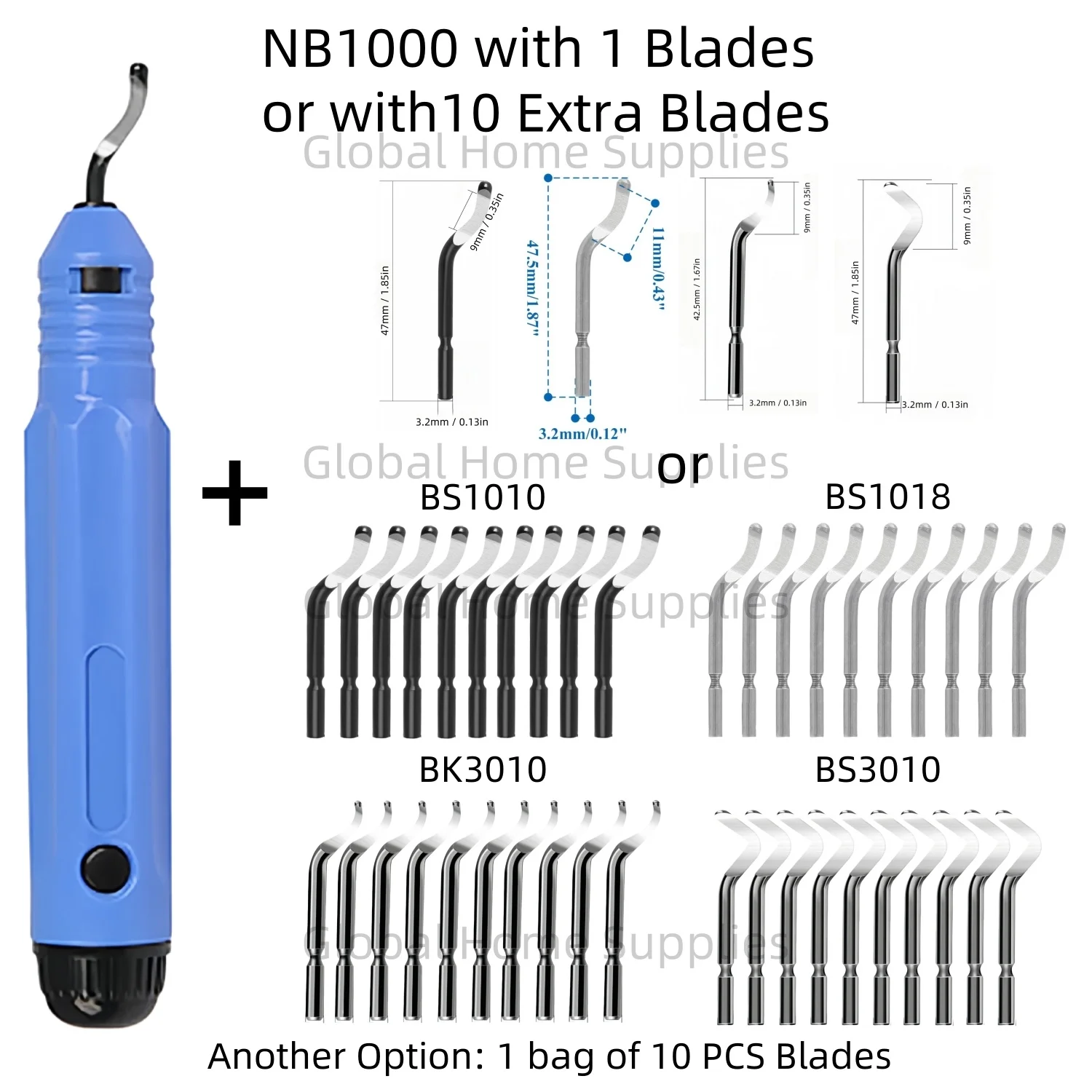 N1000 Deburring System with BS1010 BS1018 BK3010 BS3010 as Single Tool or Complete Set Hand Deburring Tool Kit Edge Burr Remove