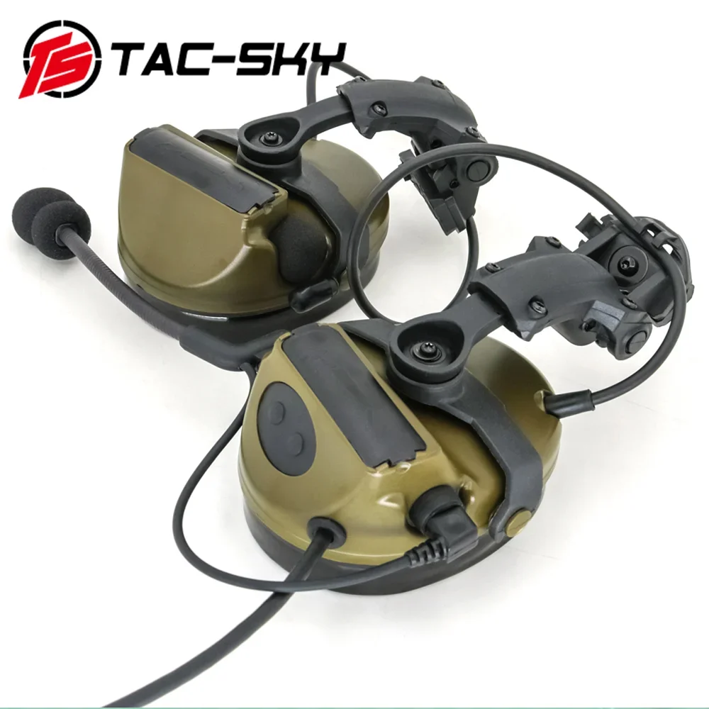 TAC-SKY COMTA II Tactical Electronic Noise Reduction Pickup Hearing Protection Helmet ARC Track Bracket Version Headset FG