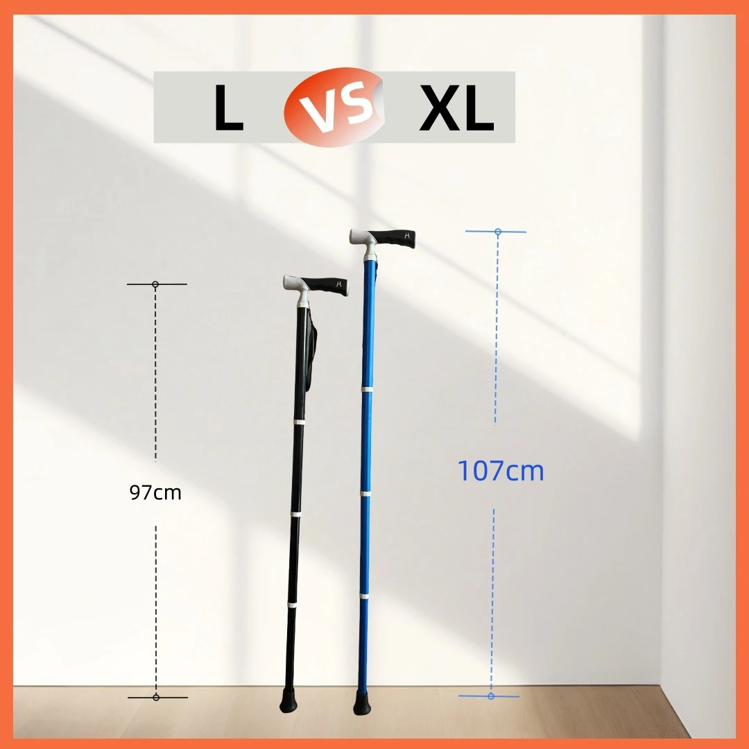 Telescopic Walking Stick 106/116cm with Adjustable Handle Titanium Aluminum Alloy Extendable Self Defense Trekking Poles Canes
