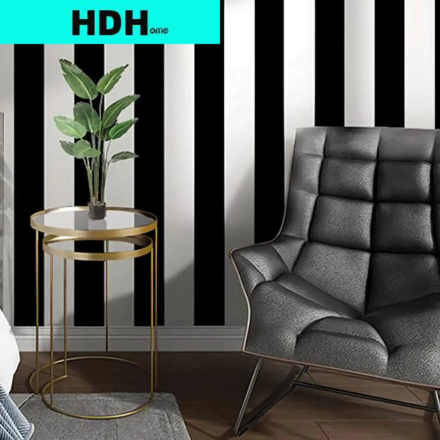 Stripe Black and White Peel and Stick Wallpaper Self-Adhesive Wallpaper Removable Contact Paper Waterproof Wall Covering Cabinet
