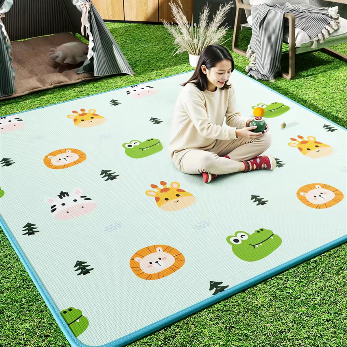 Non-toxic Baby Crawling Play Mat 10 Styles and 5 Sizes New EPE Thick Folding Carpet Play Mat for Children's Mats Safety Kid Rugs