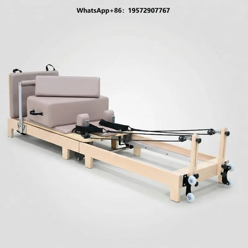 Solid Maple Wood Adjustable Foldable Pilates Reformer Core Bed with Inner Hinge Eco-Friendly Durable Commercial Studio Equipment