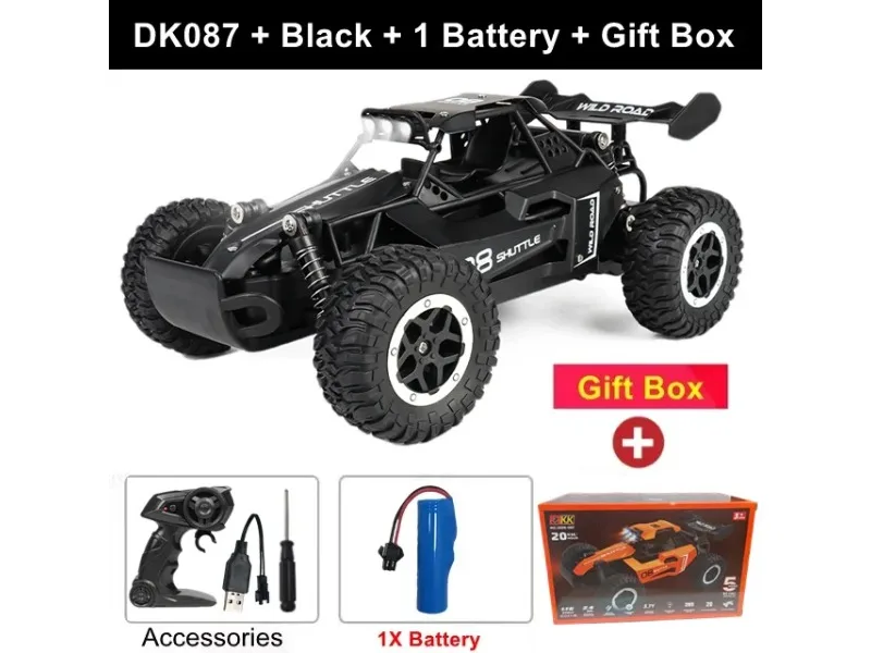 1:16 4WD RC Car 2.4G High‑Speed Alloy Off‑Road Truck With LED Light Remote Control Drift Climbing Vehicle Toy Gift for Kids`