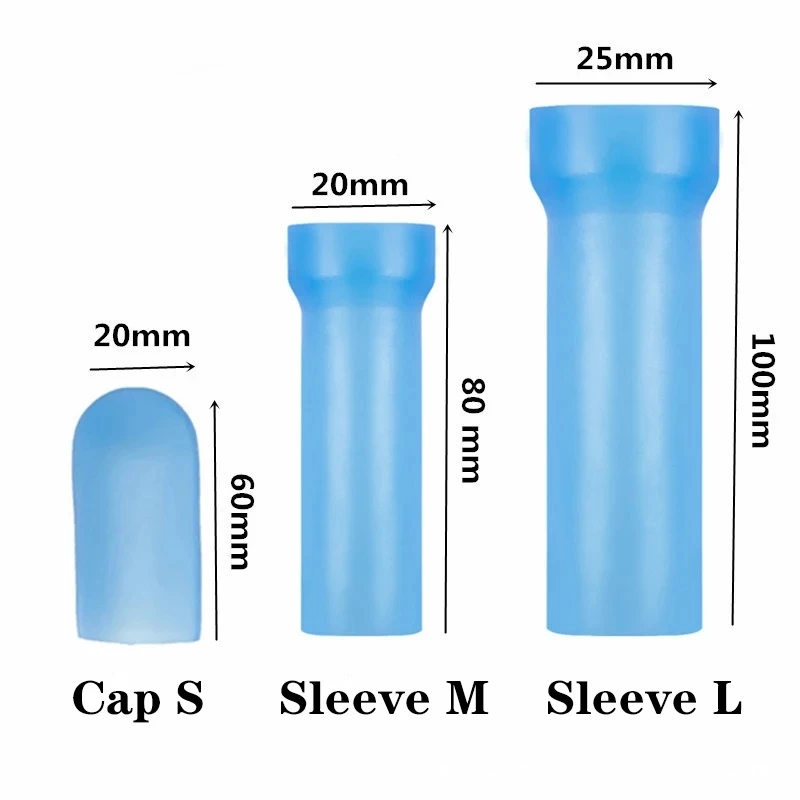 Silicone Genital Sleeve S/M/L/XL/XXL Male Masturbator Penis Enlargement Extender Sleeve Vacuum Glans Pump Cap Sex Toys All Sizes