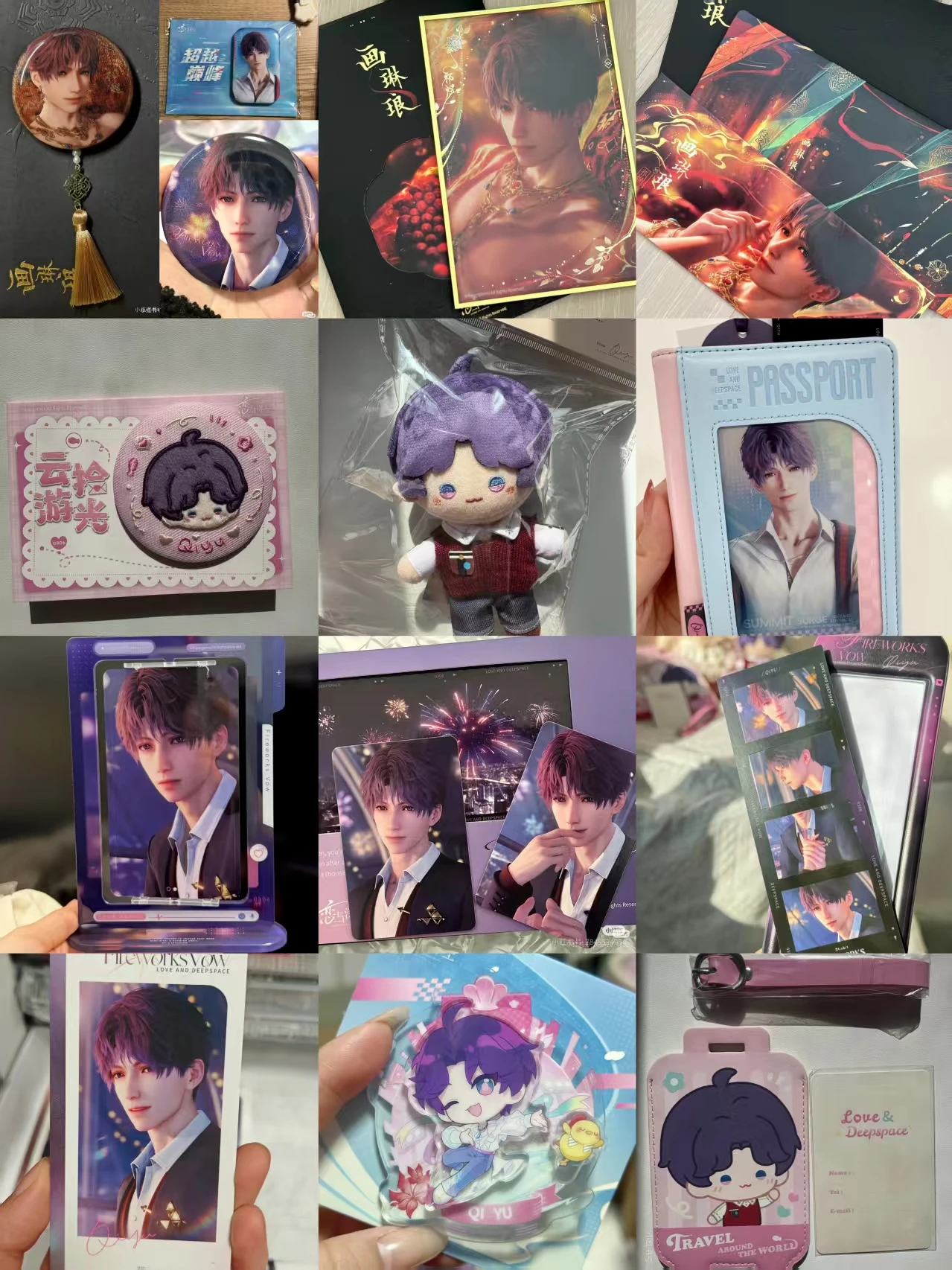 Official in Stock Love and Deepspace Wander in Wonder Rafayel Rotating Stand Passport Holder Badge Luggage Tag Card Pendant