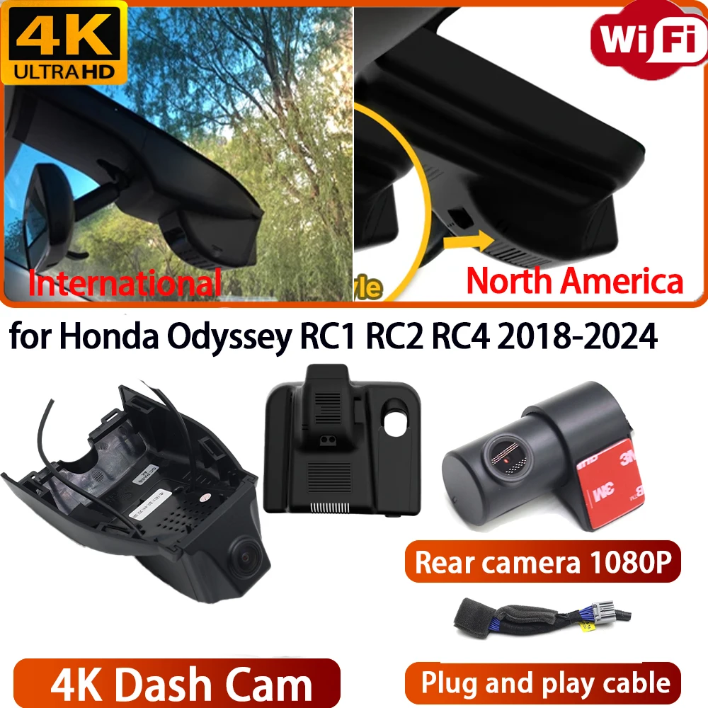 for Honda Odyssey RC1 RC2 RC4 2018-2024 Video Recorder 4K Lens DVR Dash Cam Wifi OEM Camera 170° Wide Angle Loop Recording