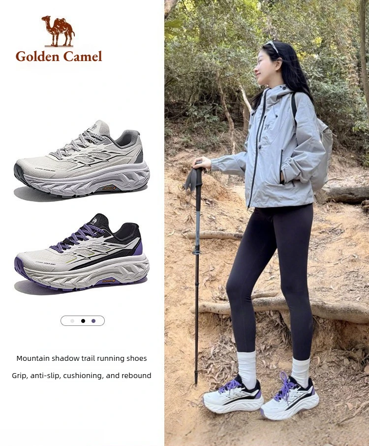 Golden Camel Jogging Sports Shoes for Women Long Distance Outdoor All-terrain Anti-Slip OrthoLite Cushion Trail Running Sneakers