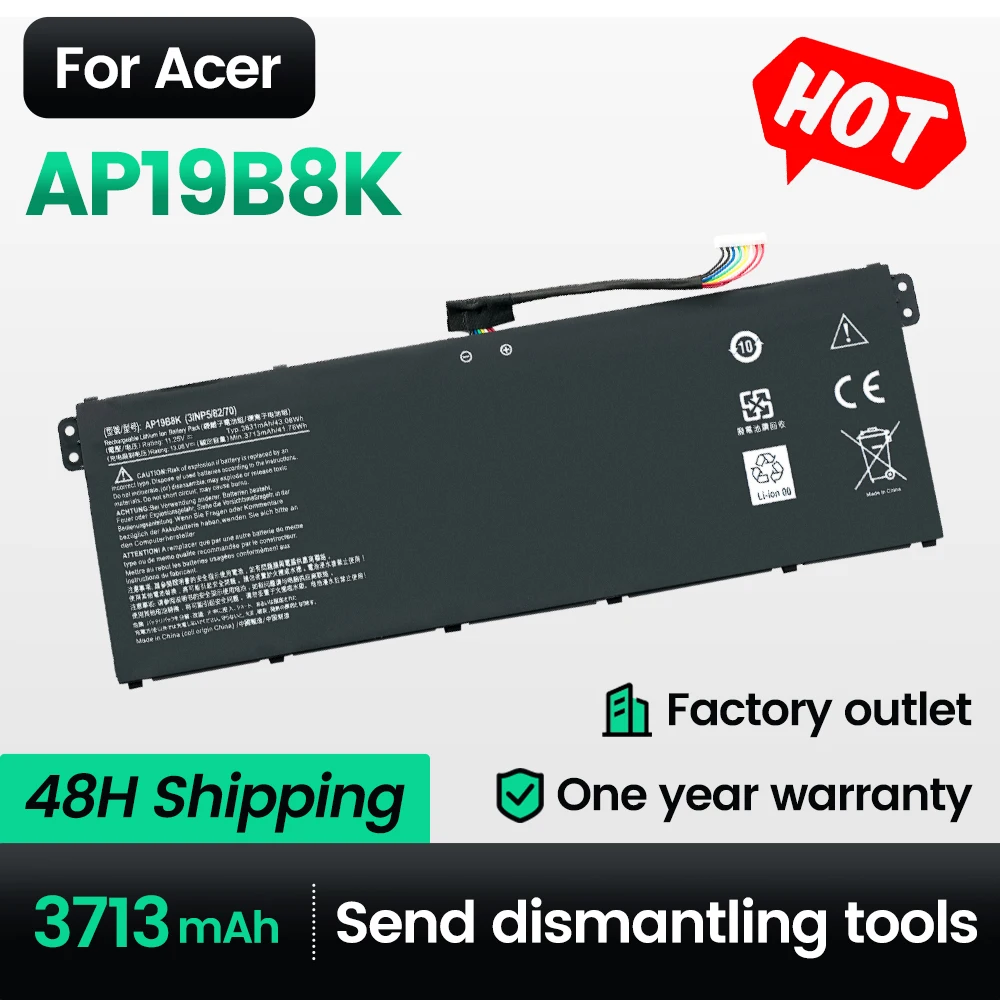 Keyuan AP19B8K Laptop Battery  for Acer Aspire 3 A314-22 A315-23 A315 New and Genuine Laptop Battery C922 CB314-2H KT.00305.011