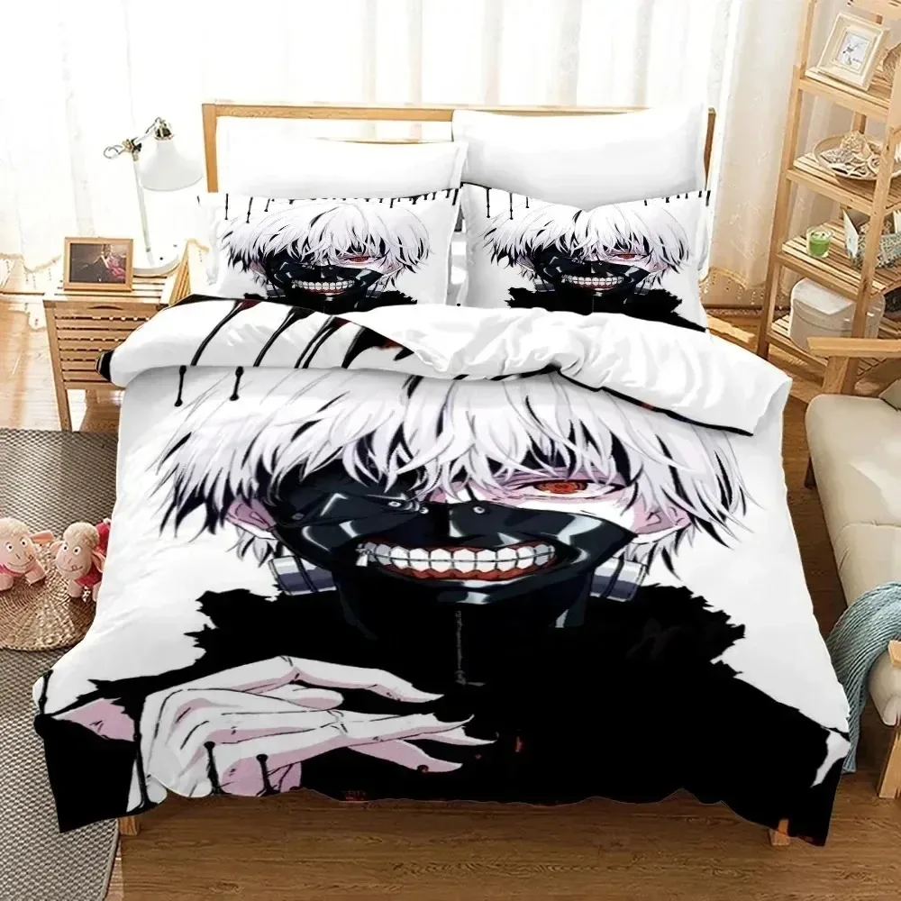 3D Print Anime Tokyo Ghoul Bedding Set Bedroom Soft Modern Bedspreads Comefortable Kids Duvet Cover Quilt Cover And Pillowcase