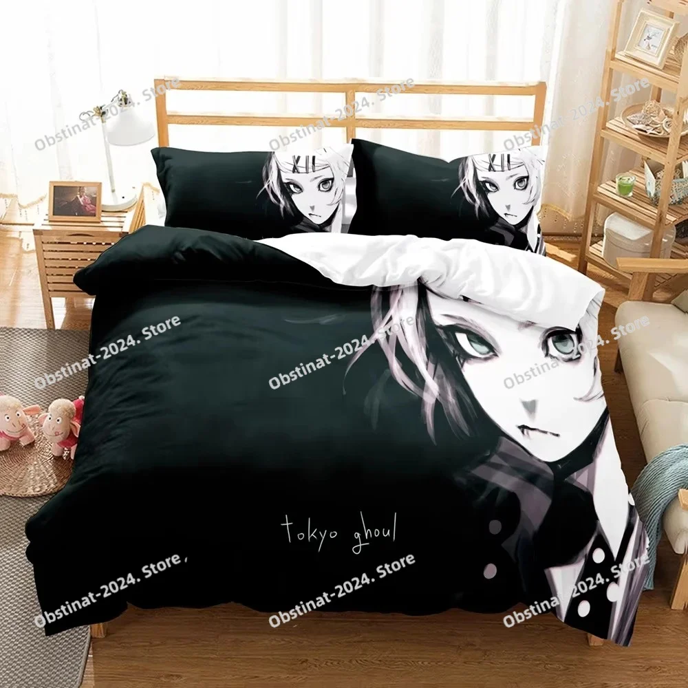 Customizable 3D Print Anime Tokyo Ghoul Bedding Set Printed Duvet Cover Sheet Pillowcase Soft Quilt Cover Full Queen King Size