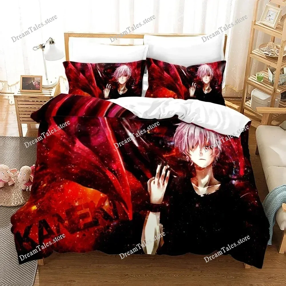 Tokyo Ghoul Kaneki Ken Bedding Set Cartoon Anime Set Adult Kid Bedroom Duvet Cover Sets 3D Print Anime Home Textileextile741