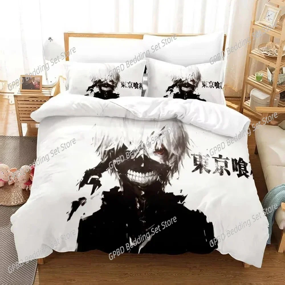 New Home Textiles Tokyo Ghoul 3D Bedding Set Duvet Cover Pillowcases Single Twin Full Queen King Size Home Decor Quilt Boys Gift