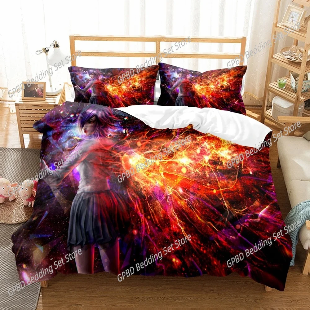 3D Print Anime Tokyo Ghoul 3D Bedding Set Duvet Cover Pillowcases Single Twin Full Queen King Size Home Decor Quilt Boys Gift
