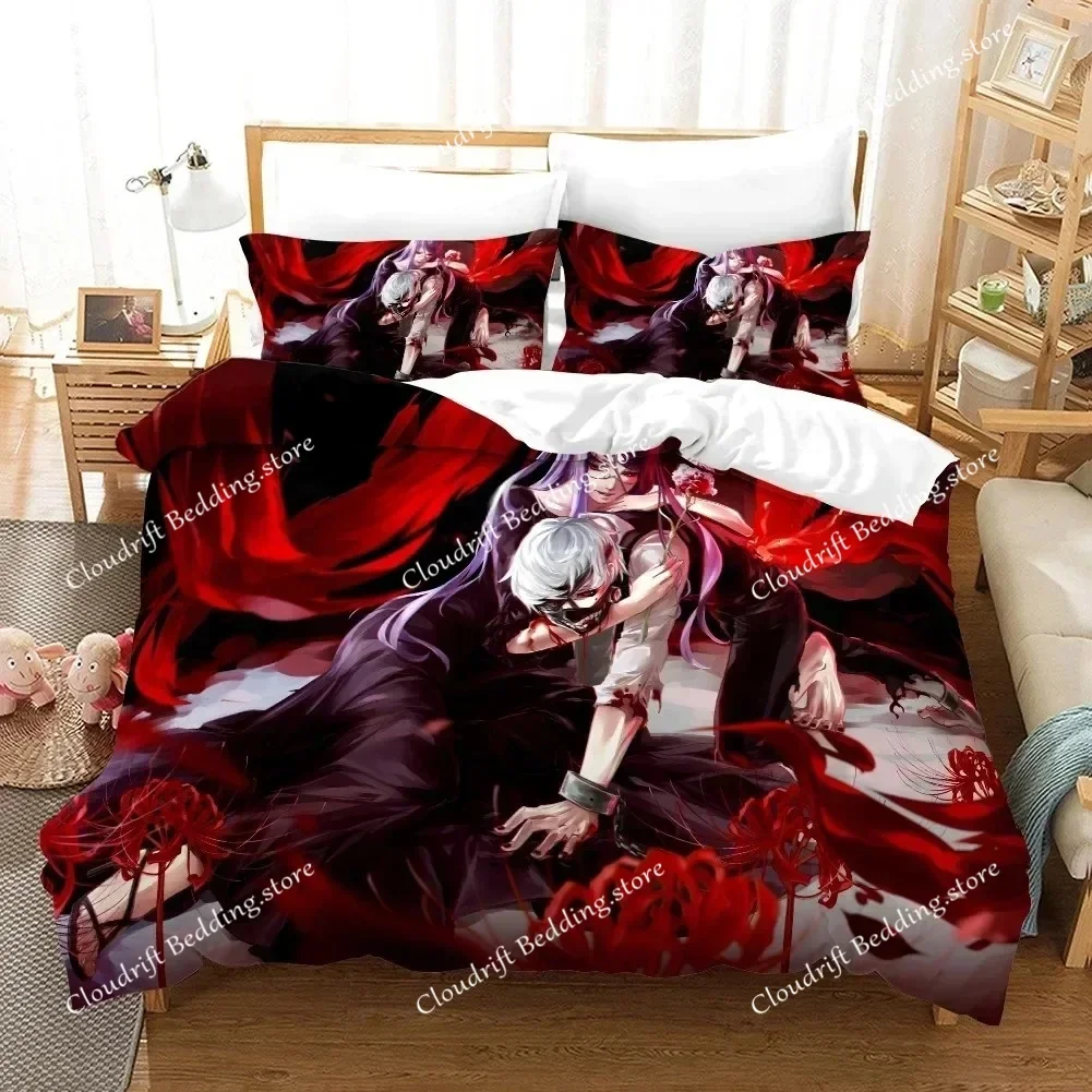 3D Print Anime Tokyo Ghoul Kaneki Ken Bedding Set Duvet Cover Bed Set Pillowcase Comforter King Queen Size  Quilt Cover026