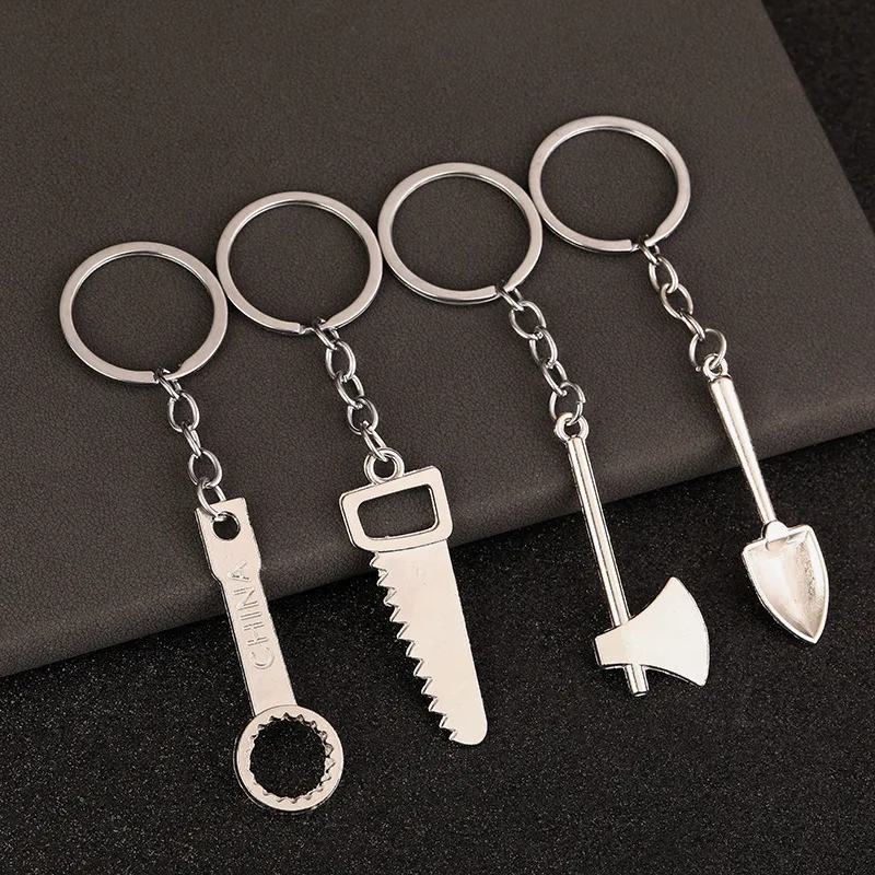 New style fashionable imitation tool keychain, metal creative wrench, screwdriver, hammer keychain, car small gift pendant, bag