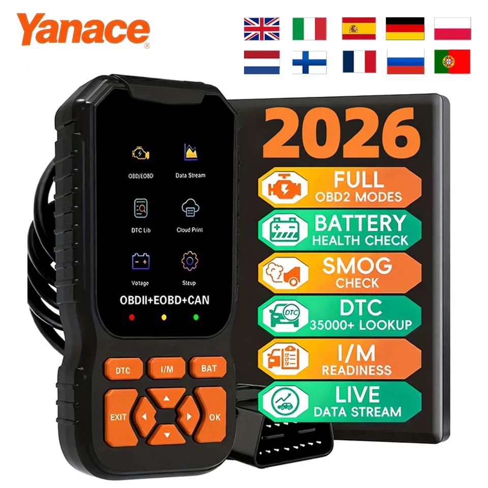 Yanace Universal Car OBD2 Scanner Diagnostic Tool Code Reader Engine Fault Code Reader for All 1996+ OBD II Cars