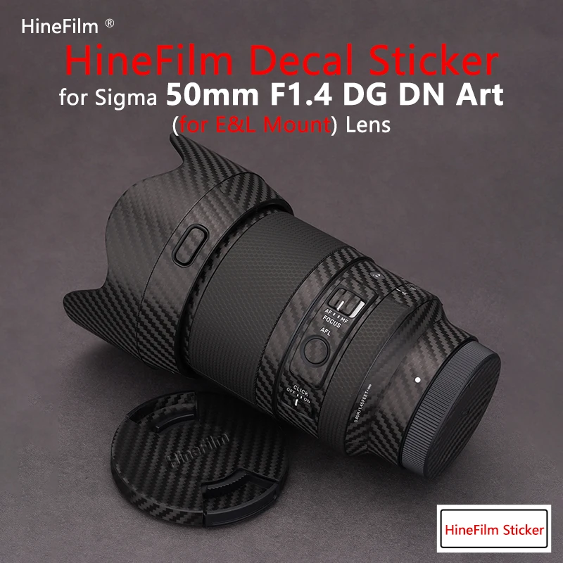 Hinefilm Skin for New Sigma 50 1.4 DG DN FE & L Mount Lens Decal Skin for Sigma 50mm F1.4 DG DN Art Lens Sticker 50 f1.4 Warp