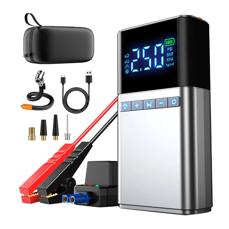 Multi-Function Portable Car Jump Starter & Air Compressor, 2-in-1 Emergency Battery Booster with Tire Inflator