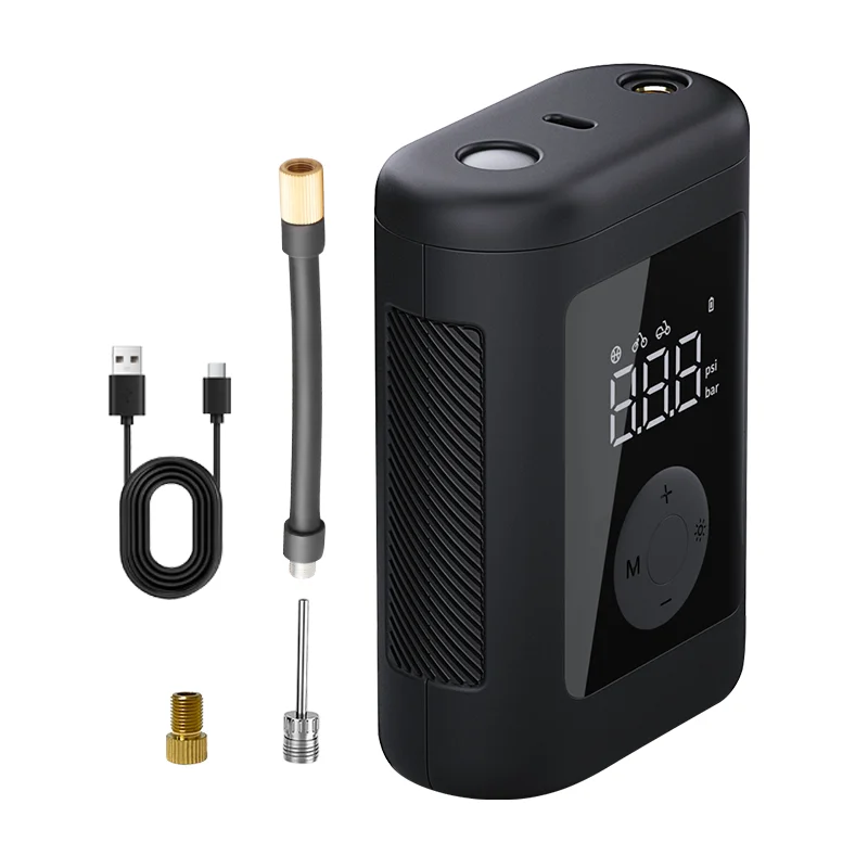 Portable Digital Car Tire Inflator With Pressure Gauge Tire Pressure Detector DC 7.4V Plastic Material Max 150PSI Fast Inflation