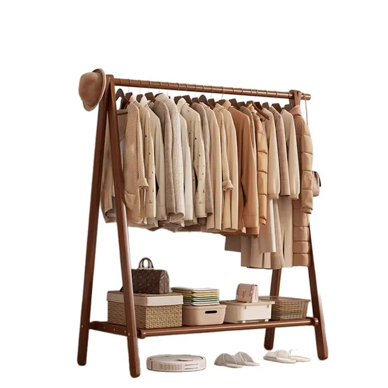Bedroom floor-to-ceiling household simple and strong drying coat rack household clothes rack