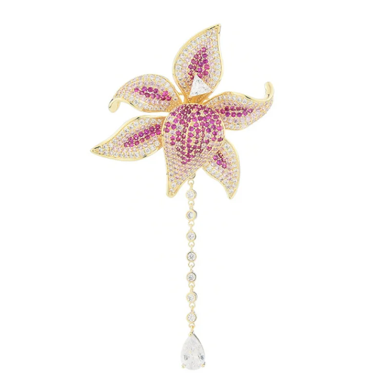 Elegant and Simple Ladies Zircon Brooch Personalized Set with Jewelry Clothes Accessories Gift for Women