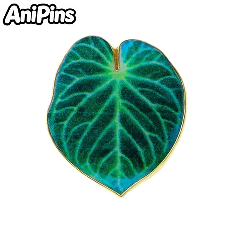 AniPins Simple Leaf Pins 2-design Enamel Plants On Clothes Backpack Brooch Pin Badge Gifts