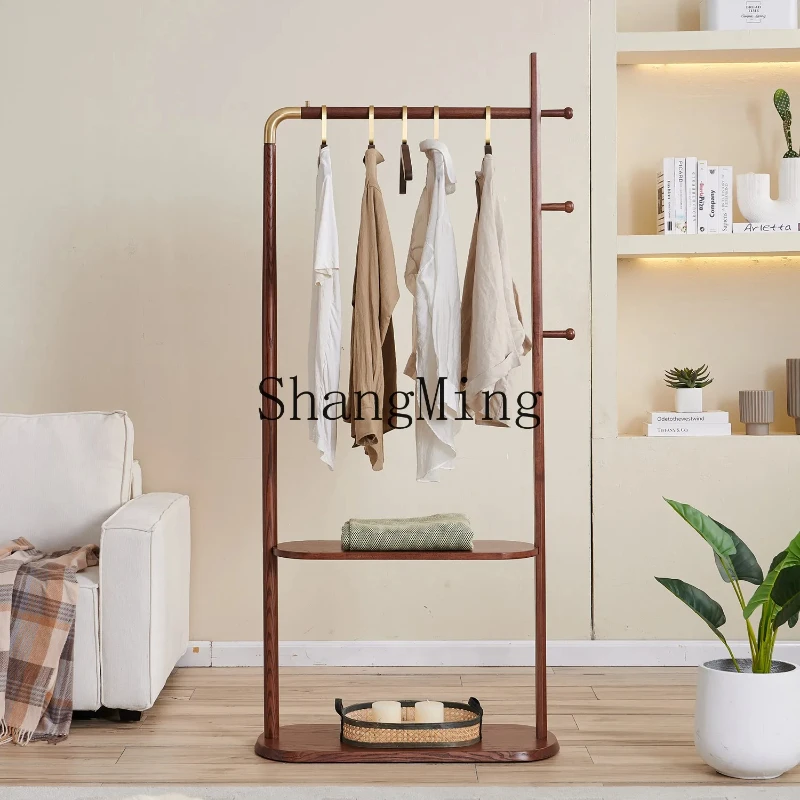 SM new Chinese-style solid wood hanger floor-to-ceiling bedroom simple modern household clothes rack