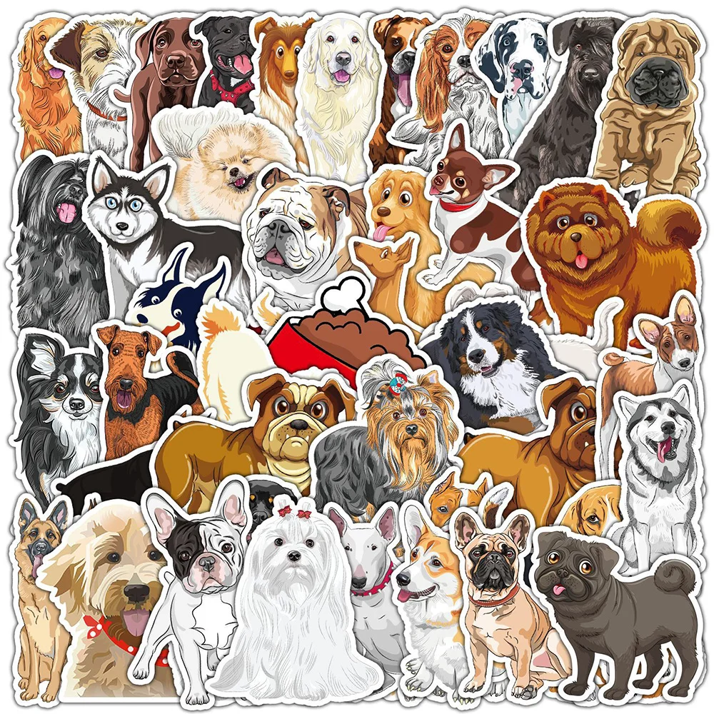 10/30/50pcs Cute Poodle Pet Dog Stickers Kawaii Animal Decals Kid Toy Laptop Car Motorcycle Suitcase Notebook Waterproof Sticker