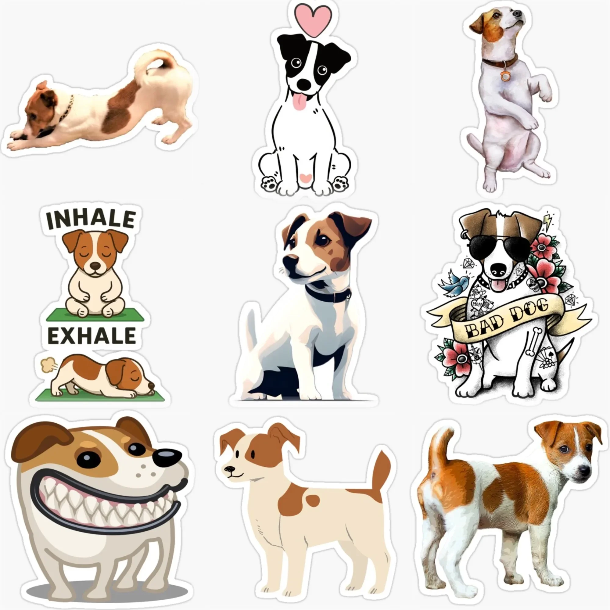 Jack Russell Cute Pets Cartoon Sticker Waterproof for Decorate Car Bicycle Helmet Wall Fridge