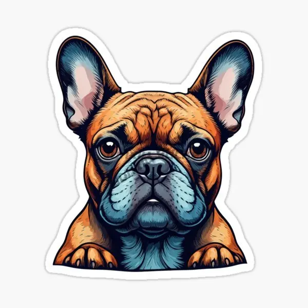 French Bulldog Cute Pets Color PVC Car Stickers for Car Bicycle Motorcycle Window Fridge Helmet Wall Decal