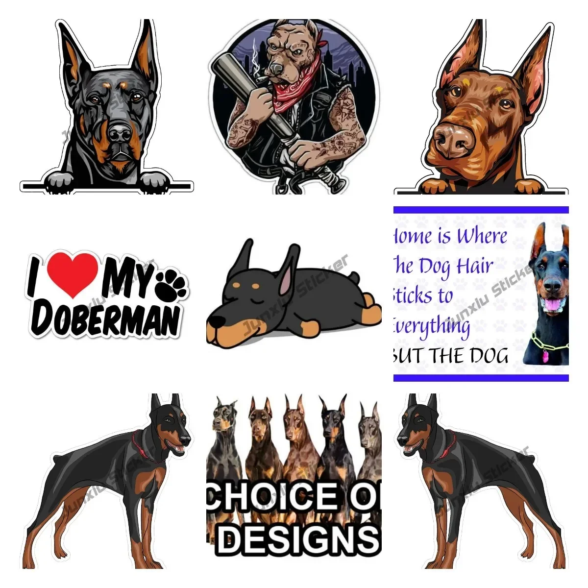 Funny Beware of The Doberman Dog Vinyl Sticker Pet Animal Lover Doberman Puppy Dog Cute Pet Cartoon Animal Decals Accessories