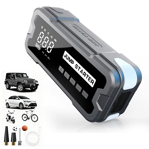 Portable Smart 4000A 150PSI 12V Multifunctional 24000mah Jump Starter Power Bank With Air Pump Tire Inflator LED Flashlight