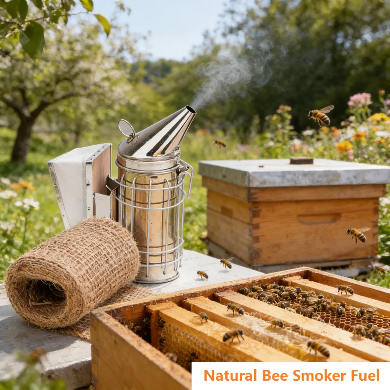 Bee Smoker Fuel Natural Jute Burlap Bee Hive Smoker Fuel Rolls Clean and Cool Smoking for Beehive Smoker Beekeeping Tools