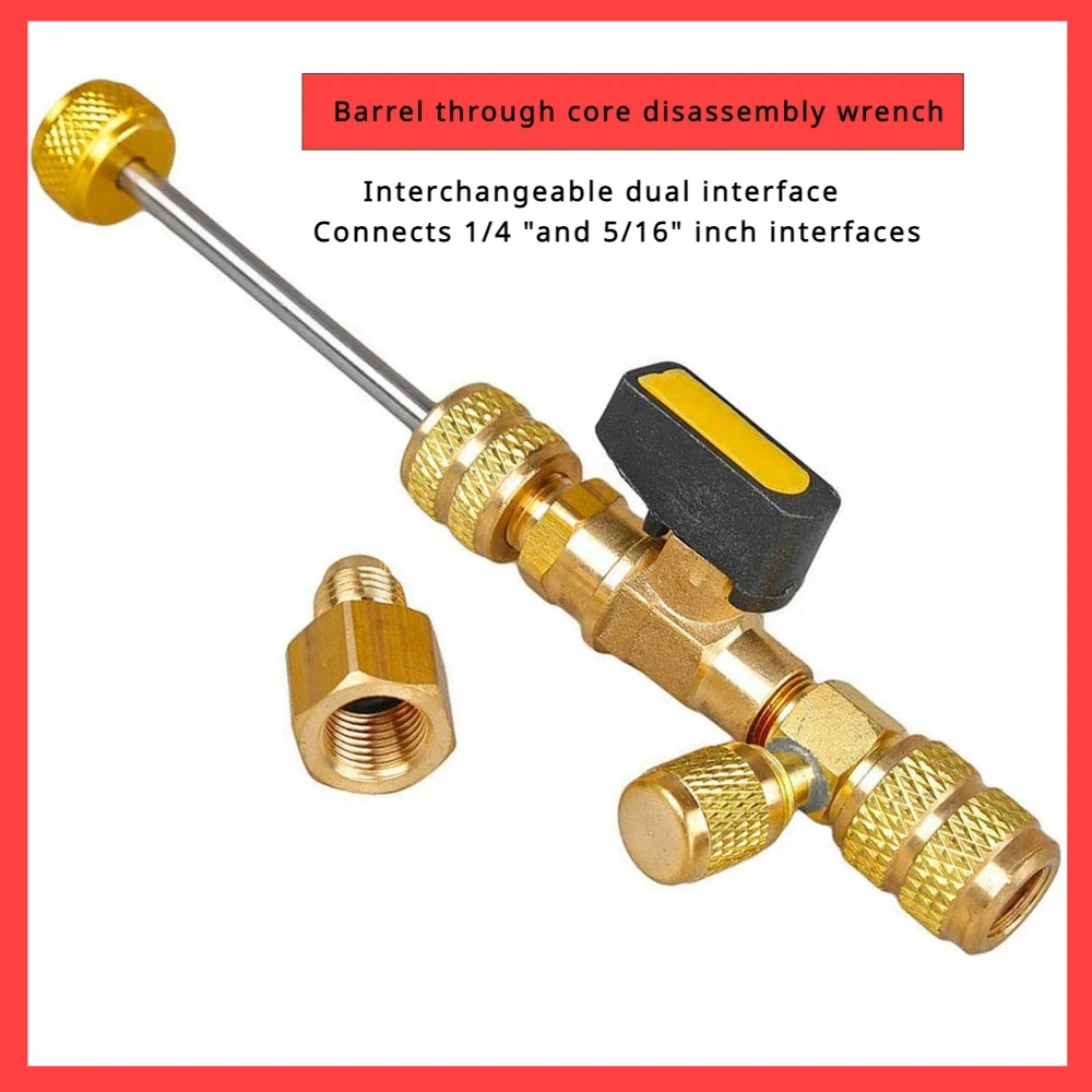 HVAC Schrader Pressure Valve Core Remover Adapter 1/4 or 5/16' R22 R12 R407c R410 R404 for Air Conditioner Refrigerator Replace