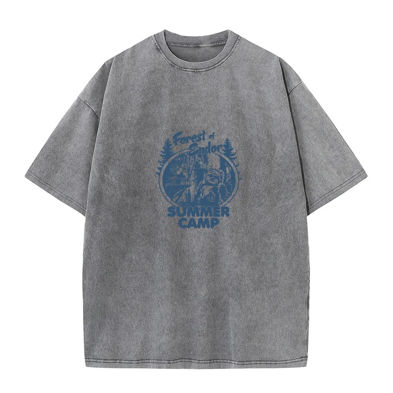 Forest of Endor Summer Camp Normal Father Day 100% Cotton Crew Neck Mens Tops & Tees Washed Tops T Shirt Funny Washed T Shirt