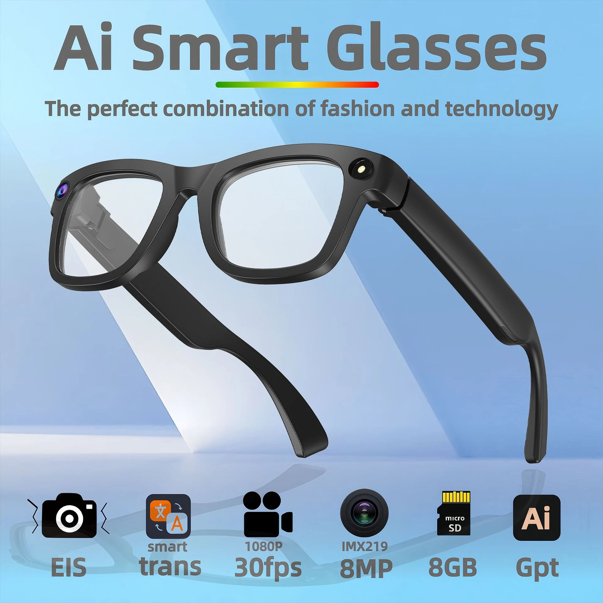 2026 New AI Smart Glasses Photo Video Recording Simultaneous Interpretation Conversation Translation Blu-etooth Calling Glasses