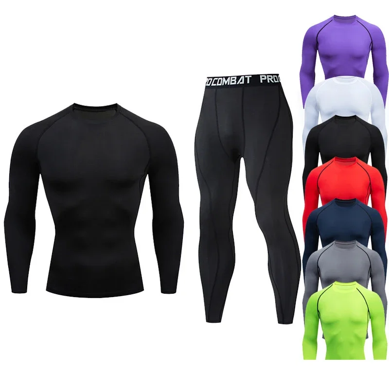 Wholesale Multiple Styles Tracksuits Sport Workout Clothes Men Plus Size Gym Tights Wear Sets