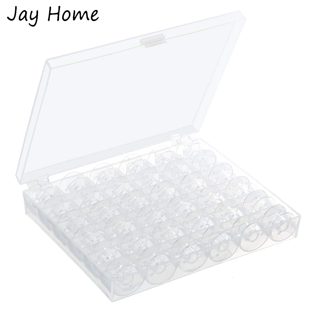 36PCS Transparent Sewing Machine Bobbins Multiple Plastic Bobbins Spools for Most Home Sewing Machine DIY Sewing Accessories