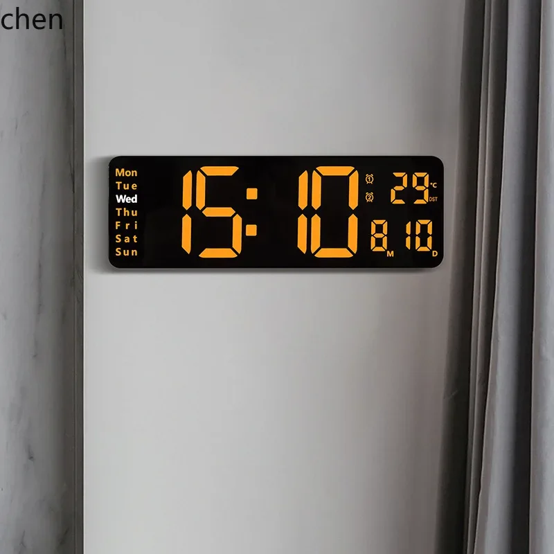 minimalist wall & table clock - large font digital clock with multiple alarm settings - new multifunctional design
