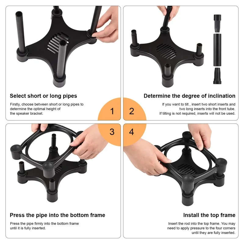 Speaker Stands Audio Bracket Shock Absorber Bracket with Adjustable Tilt Angle Anti-slip and Stable Suction Cups