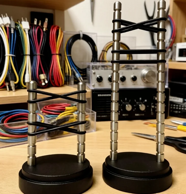 For Power Speaker Signal Balanced Cables Organizing Stand,Adjustable Hi-Fi Audio Cable Management Rack Shock-Absorbing Design