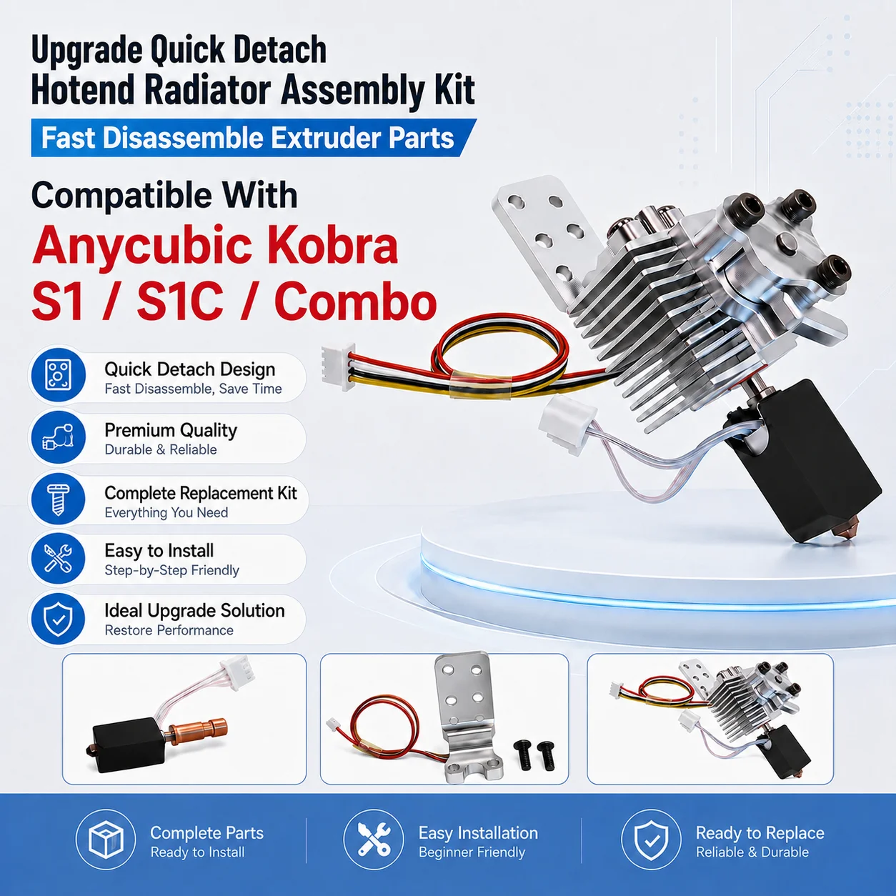 Upgrade Quick Detach Hotend Radiator Assembly Kit Fast Disassemble Extruder Parts Compatible With Anycubic Kobra S1 S1C Combo
