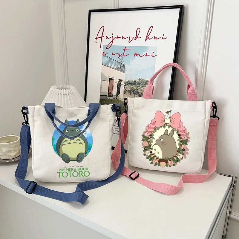 Totoro boy girl Crossbody Bag children Handbag Women Men Shoulder Bags anime cartoon Outdoor Portable Square Canvas Bag Gift new