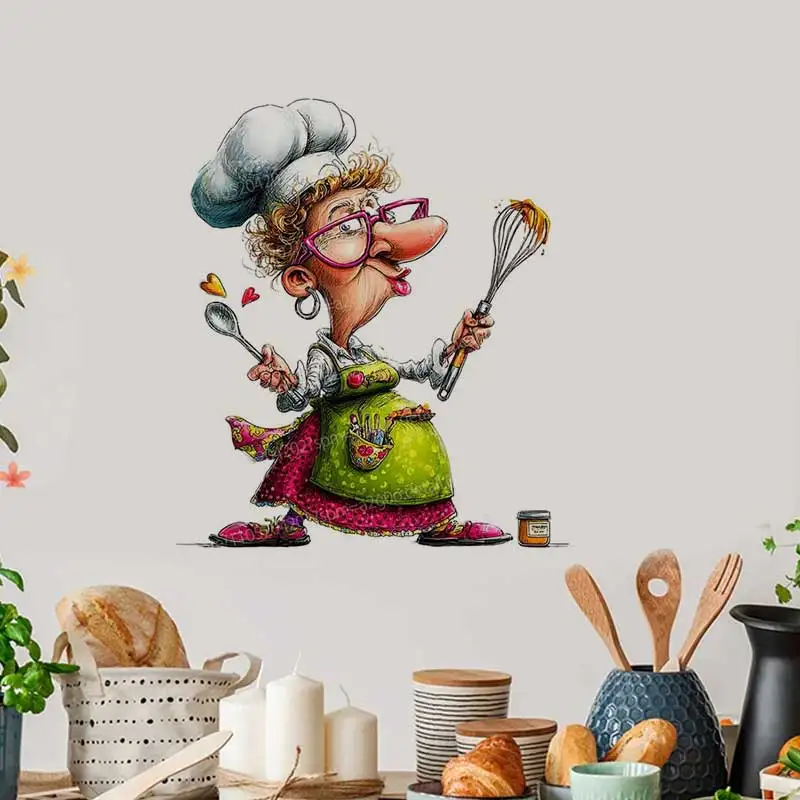 Funny Cooking Ladies Decal Stickers Home Decor Kitchen Dining Room Cabinet Refrigerator Vinyl Artwork for Ladies AA244